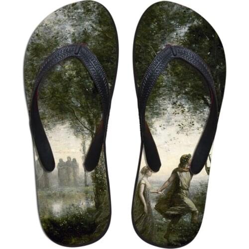 New Fashion Womens Summer Flip Flops Slippers Female Sandals Outdoor Beach Sandals Women Casual Shoes 3D Painting Print Shoes