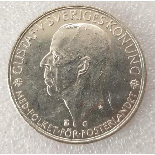 Sweden 5 Krona Gustav Old Real Silver Coin100% Original Coins Europe Collectible Coin