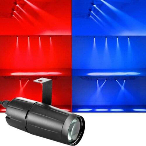 LED Pinspot 3W Beam Spotlight Mini Pin Spot Light Stage Lighting Projector Mirror Ball Disco Red Green Blue White Optional