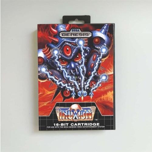 Truxton - USA Cover With Retail Box 16 Bit MD Game Card for Sega Megadrive Genesis Video Game Console