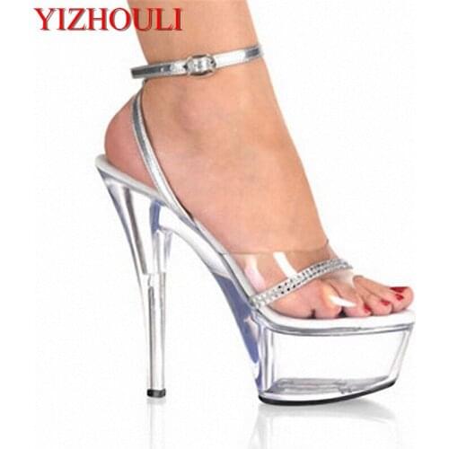 Princesss favorite sexy 15 cm peep-toe shoes high-heeled Sandals dancing dinner Appeal show set-up for womens Dance Shoes