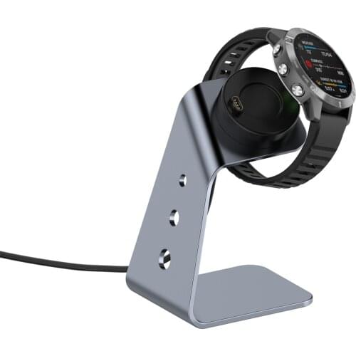 Aluminum Alloy Charger For Garmin 745 / Venu Sq / Fenix6 Safe Portable Fast Charging Dock For Smart Watch