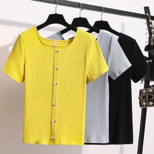 Solid Color Black Short Sleeve Plus Size Spring Autumn Summer Vintage Clothes For Women Oversized T-Shirt Tops Blouses 2021