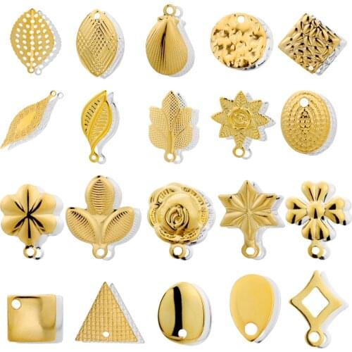 Ins lady style with hanging hole earrings 304 stainless steel vacuum plating material DIY earrings accessories