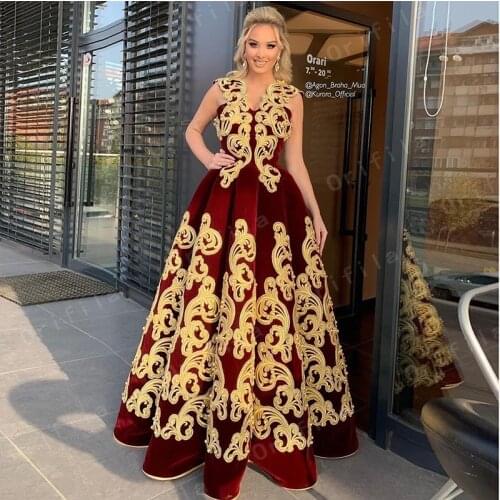 Vestidos De Novia Kosovo Albanian Caftan Evening Dresses 2021 Sleeveless Applique Robe De Soirée De Mariage A Line Prom Gowns