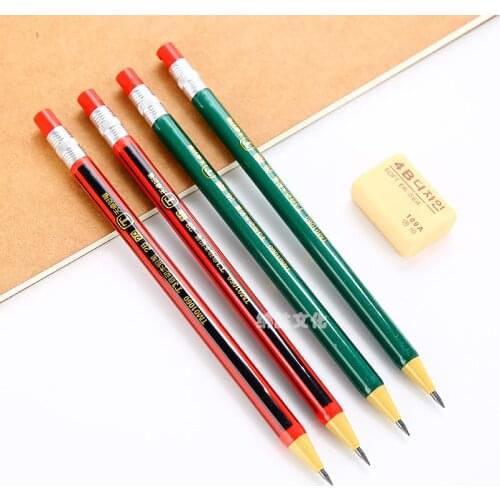 1 pcs Best Promotion 2.0 mm 2B Lead Holder Wooden Click type Mechanical Drafting Drawing Pencil with a sharpener