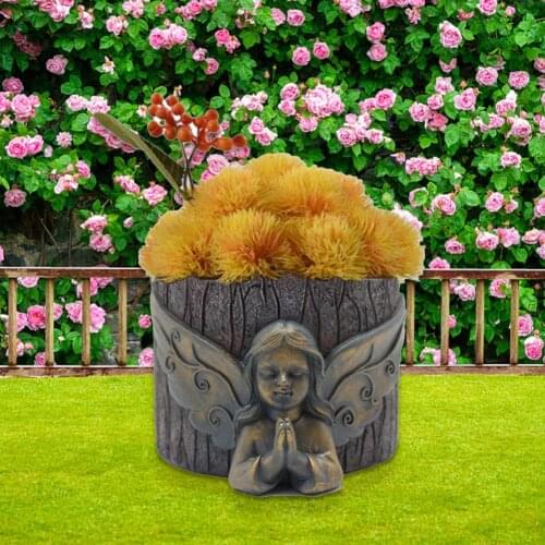 1PCS Resin Flowerpot Multi-use Creative Resin Home Angel Shape Desktop Flower Planter Vase Pot For Home Decoration Garden Decor