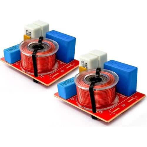 2PCS 2 Way 60W Home Theater Hifi Stereo DIY Audio Crossover Filters Speaker Treable Bass Frequency Dividers