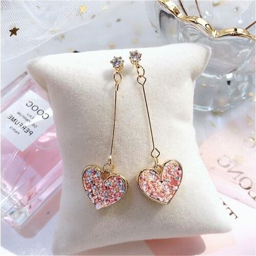 2020 Style New Heart Hoop Earrings New Design Rhinestone Crystal Earrings for Women Wedding Party Gift