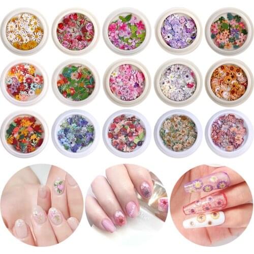 50pcs/Box Wood Pulp Paper Mini Dried Flowers Sheets Resin Filling For UV Resin Jewelry Nail Art Decoration Accessories