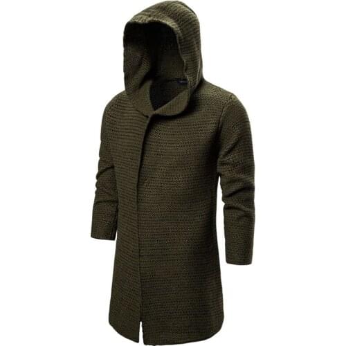 Dropshiop Winter Mens Hooded Cardigan Sweater Jacket Trending Fashion Mens Sweatercoat Knitwear European and American Style