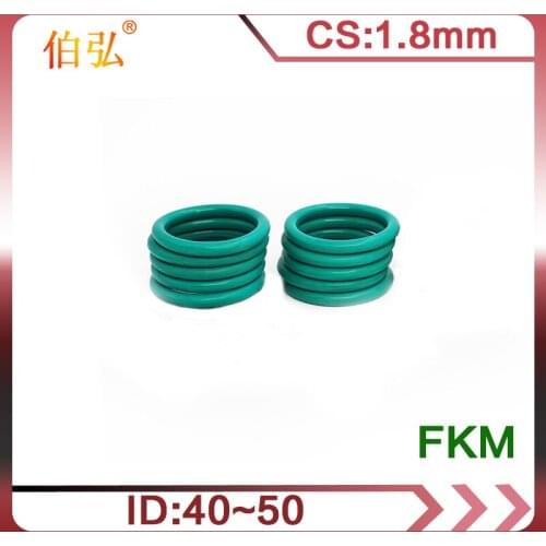 Fluororubber O-Ring 5PCS/lot FKM Sealing CS 1.8mm OD40/41.2/43.7/45/46.2/47.2/48.7/50mm O-Ring Seal Gasket Ring