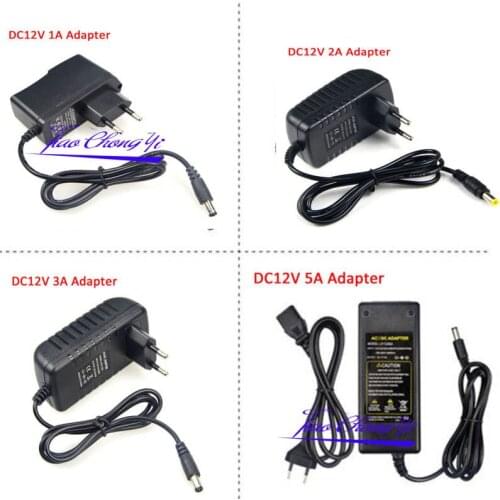 Hot C100V - 240V To DC12V 1A 5A 10A Power Supply Adapter Transformer For LED strip