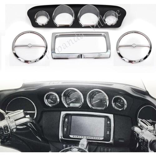Chrome Inner Fairing Trim Gauge Screen Speakers Complete Cover Kit for Harley Electra Street Glide Ultra Limited 2014-2016