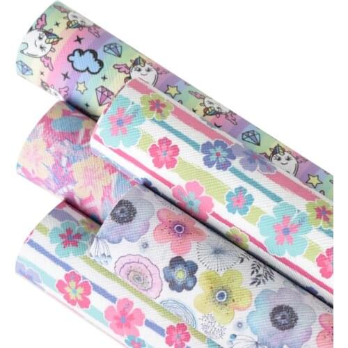 HSDLeather 20x34cm hsd- Genuine ice cream series Synthetic vinyl Leather for DIY