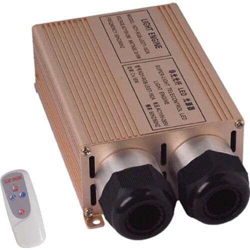 Led 32W RGB Double Head Fiber Optic Generator Engine Driver Light Source Lights 4 Key RF Remote Controller For Fiber Lighting