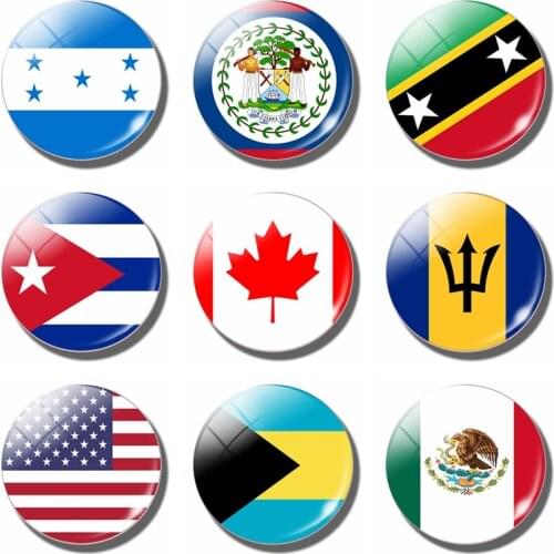 Fridge Magnet Honduras Flag Jamaica Belize Mexico Haiti Belize America Canada Cuba Bahamas 30MM Magnetic Refrigerator Stickers