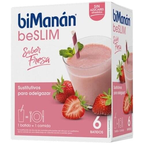 BIMANAN SUSTITUTIVE BATIDO DE FRESA 55 G 6 SOBRES