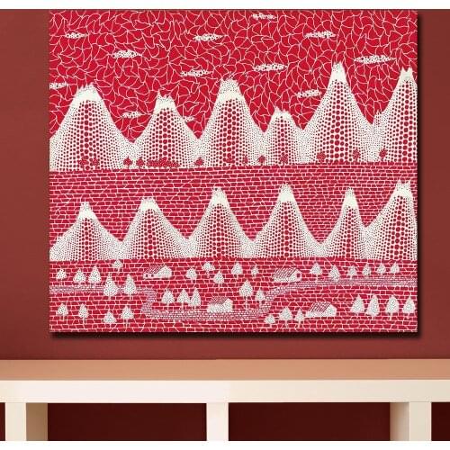 Fashion Wall Art Kusama Yayoi Shinano Road Painting for Living Room Home Decoration Oil Painting on Canvas Wall Painting