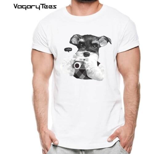 Schnauzer dog dream T shirt men Funny tee Schnauzer with Camera shirt fashion brand top tees 2019 new summer gift top tees