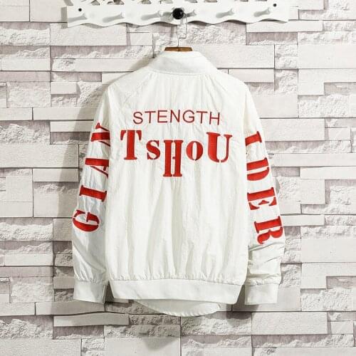 YuWaiJiaRen Summer Jackets Men Thin Casual Letter Printed Sunscreen Jackets Windbreaker Fashion Brand Clothing 5XL