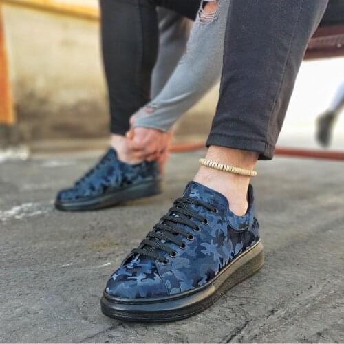 Babba WG501 Navy Blue Black Hologram Mens High Sole Shoes . New Spring Summer 2021 Stylish