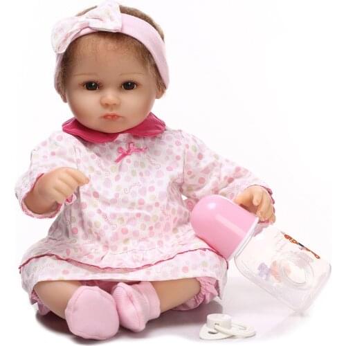 40cm Soft Silica gel Doll Reborn Baby Appease Doll Lifelike Babies play play house toy for Childrens Christmas Birthday Gift