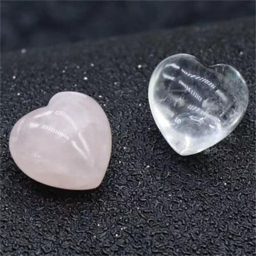 Natural hand carved rose quartz heart shaped crystal healing stone for gifts