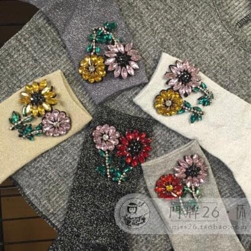 Women Socks Girl Tide Brand Manual Gem Diamond Drill Real Sokken Pug New 2020 Casual Cotton Solid Color 1 Double Sweet Free