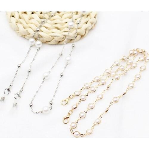 New Korean Vintage Pearls Glass Bead Necklace Mask Chain Strap Hang on Neck Glasses Holder Rope for Women Glasses Strap