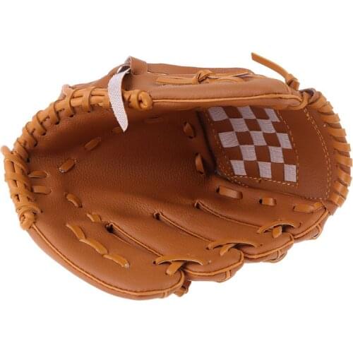 Outdoor Sports Brown Practice Left Hand Baseball Glove Softball Equipment Size 10.5 for Adult Man Woman Training Glove