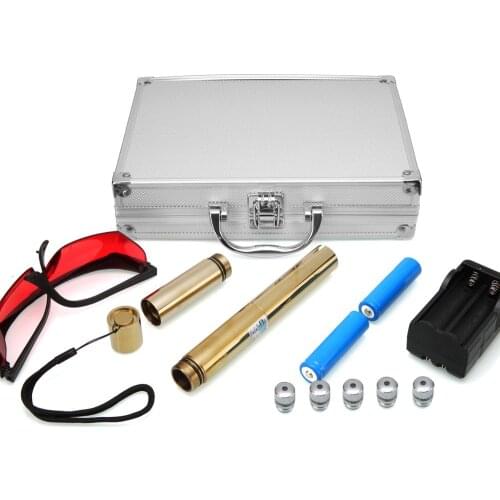 Full copper blue Laser Torch adjustable focus 450nm High Power burning laser Pointers Burning Match/Wood/Burn Cigarettes