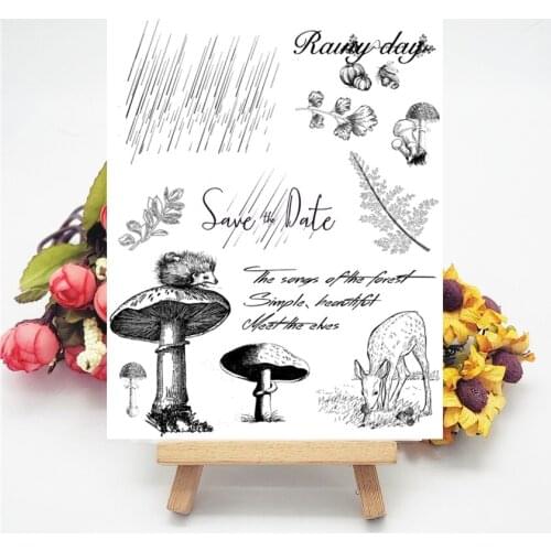 14x18CM Mushroom Rain Ladies Transparent Seal Clear Stamps Silicone Seal Roller Stamps DIY Scrapbook Album / Card Production