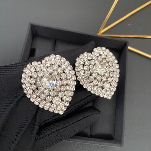 Luxury cold style high-end female crystal diamond dinner ear clip