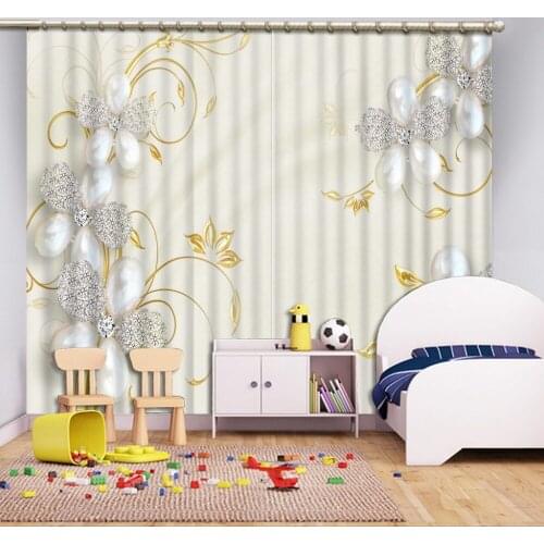 Modern living room curtains fashion flower