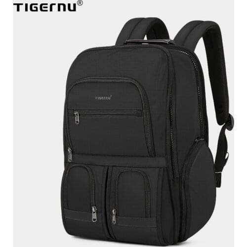 Tigernu 2021 New RFID Upgraded Anti theft Zippers Waterproof Laptop Men Backpack With USB Large Capacity Travel Bags Male Female