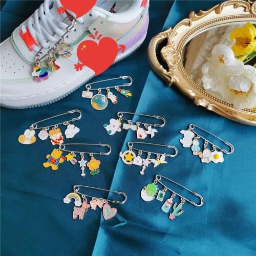 Mini rainbow alloy shoe decoration cartoon shoe chain with a variety of styles
