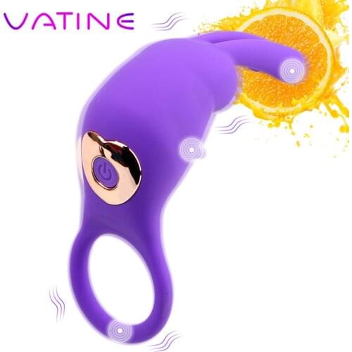 VATINE 10 Speeds Vibrating Cock Rings Sex Toy for Men Couple Clitoris Stimulation Massager Male Delay Ejaculation Penis Ring