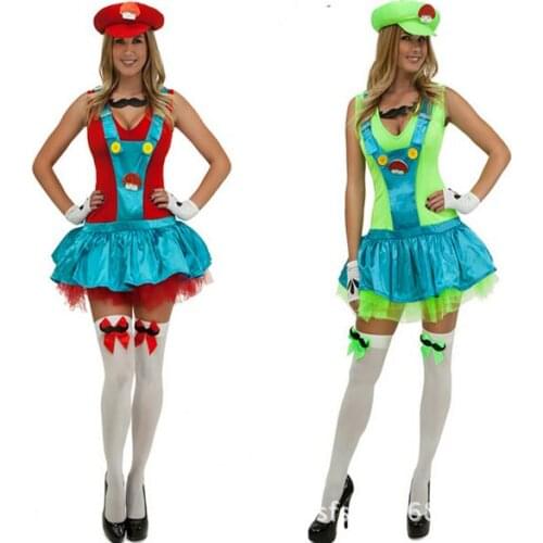 Deguisement Adultes Sexy Super Mary Sisters Costume Cosplay Halloween Costumes For Women Sexy Naughty Plumber Costumes CE276