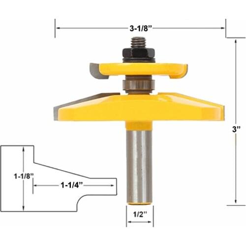 1pc 12mm 1/2" Shank 15 Degree Chamfer Raised Panel Ogee Router Bit Backcutter 3-1/2" Dia Woodworking Tenon Cutter MC03142