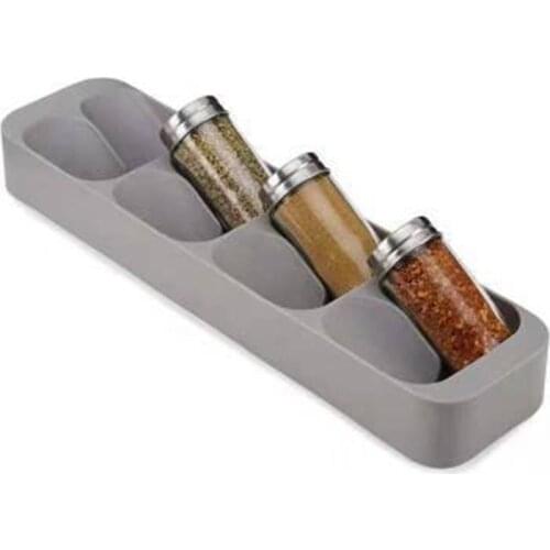 1 Pc 8 Grid Spice Storage Rack Kitchen Sauce Bottle Holder Cabinet Drawer Organizer for Spice Jar Cooking Tool