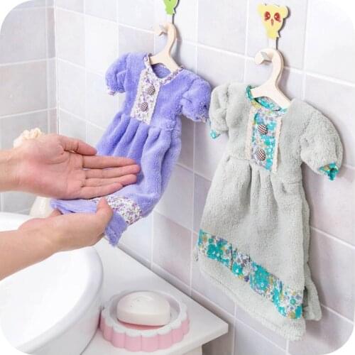 1Piece Cute Dress Shape Flowers Patterns Microfiber Towel Girl Womens Favorite Hand Towel Bathroom Towel