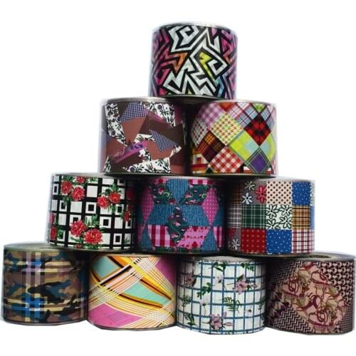 10Rolls Nail Sticker Decal Set New Grid Nail Foil Transfer Geometry Chain Decals Adhesive Glue Slider Nails Accessories 50M*4CM