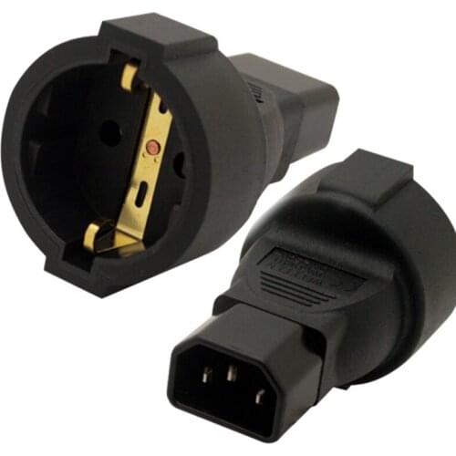 10 pcs Power Plug Adapter, IEC 320 C14 Male to 3Pin European Female Power Adapter For PDU UPS