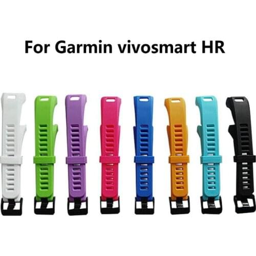 100Pcs/Lot Watch Straps For Garmin Vivosmart HR Replacement Wrist Band Strap Rubber Watchband High Grade Black Clasp