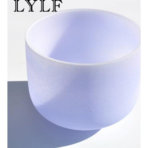 12nch Light Purple Crystal Singing Bowl B Crown Note Meditation Quartz Bowl Sound Therapy