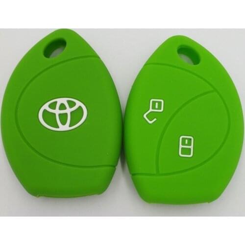 2PC Silicone Car Key Cover for Toyota Corolla Rav4 Camry 70 Prado RAV 150 3 Button Key Case Holder Accessories Shell
