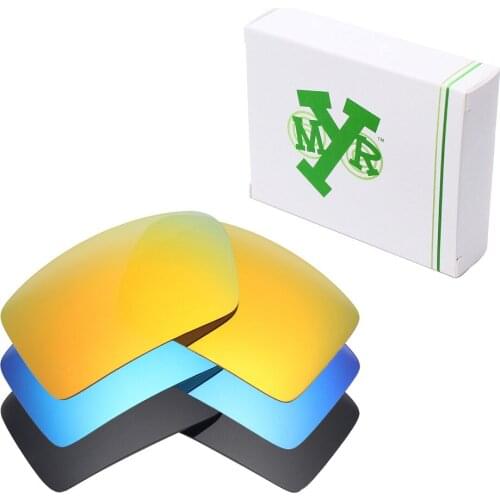 3 Pairs Mryok POLARIZED Replacement Lenses for Oakley Eyepatch 2 Sunglasses Stealth Black & Ice Blue & Fire Red