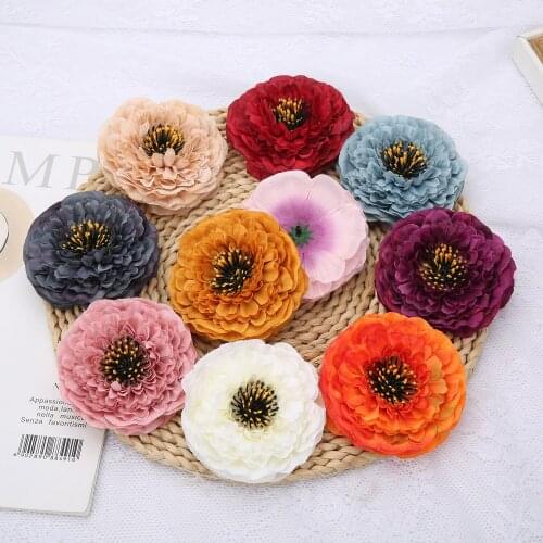 5PCS Peony Artificial Flowers Head For Home Decor Wedding Decor Backdrop Flower Wall Birthday Cake Decorations Fake Flowers