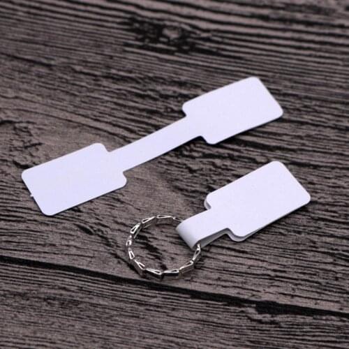 50/100pcs 1.3*6cm Necklace Ring Price Labels Quadrate Blank Tags Paper Stickers Paper Jewelry Display Card Labels Hang Tags